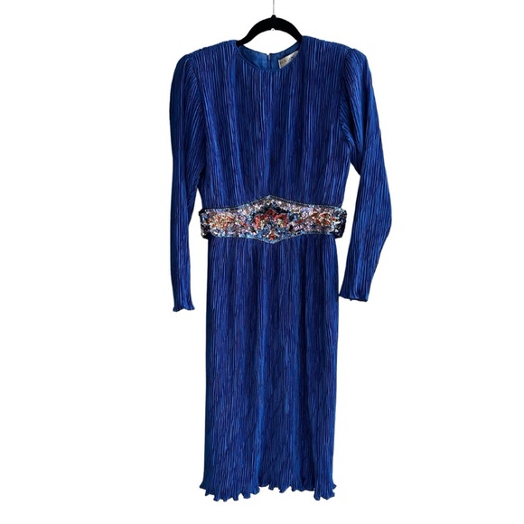 Vintage Ricky Lang for Nuit Micro Pleat Sequin
Dress Size 10 Periwinkle Blue - Picture 1 of 4